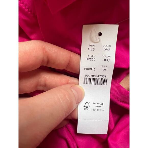 NWT J. Crew Pink Fushia One Piece Swim Suit Ruched Ruffle V Neck Women's 24 - Picture 5 of 9